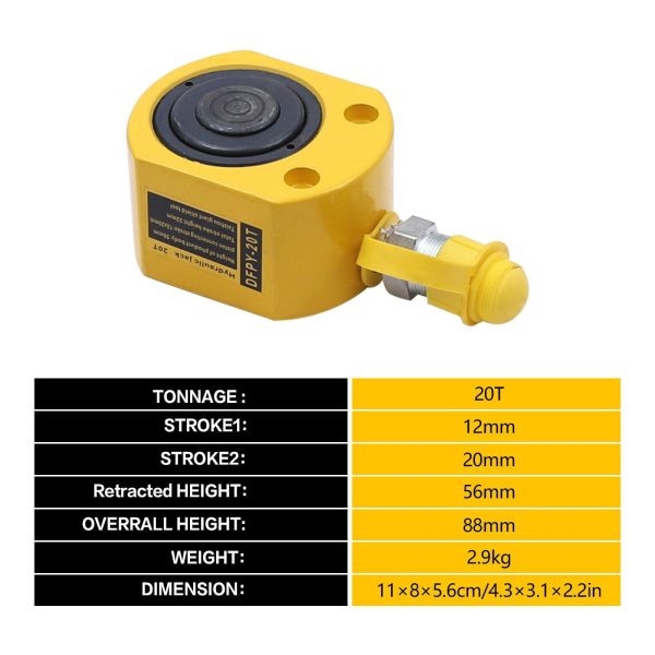 TFCFL 1.26" Hydraulic Jack 20T Hydraulic Jack Porta Power Kit with CP-180 Manual Hydraulic Hand Pump - Image 8